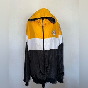 Pittsburgh Steelers Men's Windbreaker Jacket Black/Yellow, Size 2XL NFL FOOTBALL